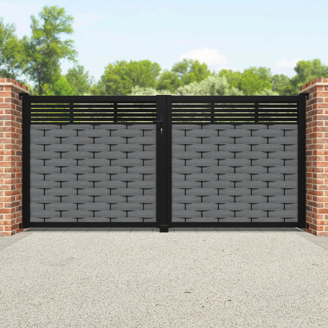 Basket Weave Steel Driveway Gate | Model # DWG118