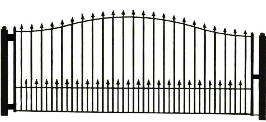 Somerton Wrought iron Gates – Dual Swing Driveway Gate | Classic Fence Design Entry Gate | Made in Canada – Model # 1430
