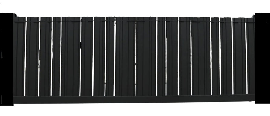 Solid Vertical Strip Design Metal Driveway Gate | Heavy Duty Custom Fabrication Entry Gate| Made in Canada– Model # 201