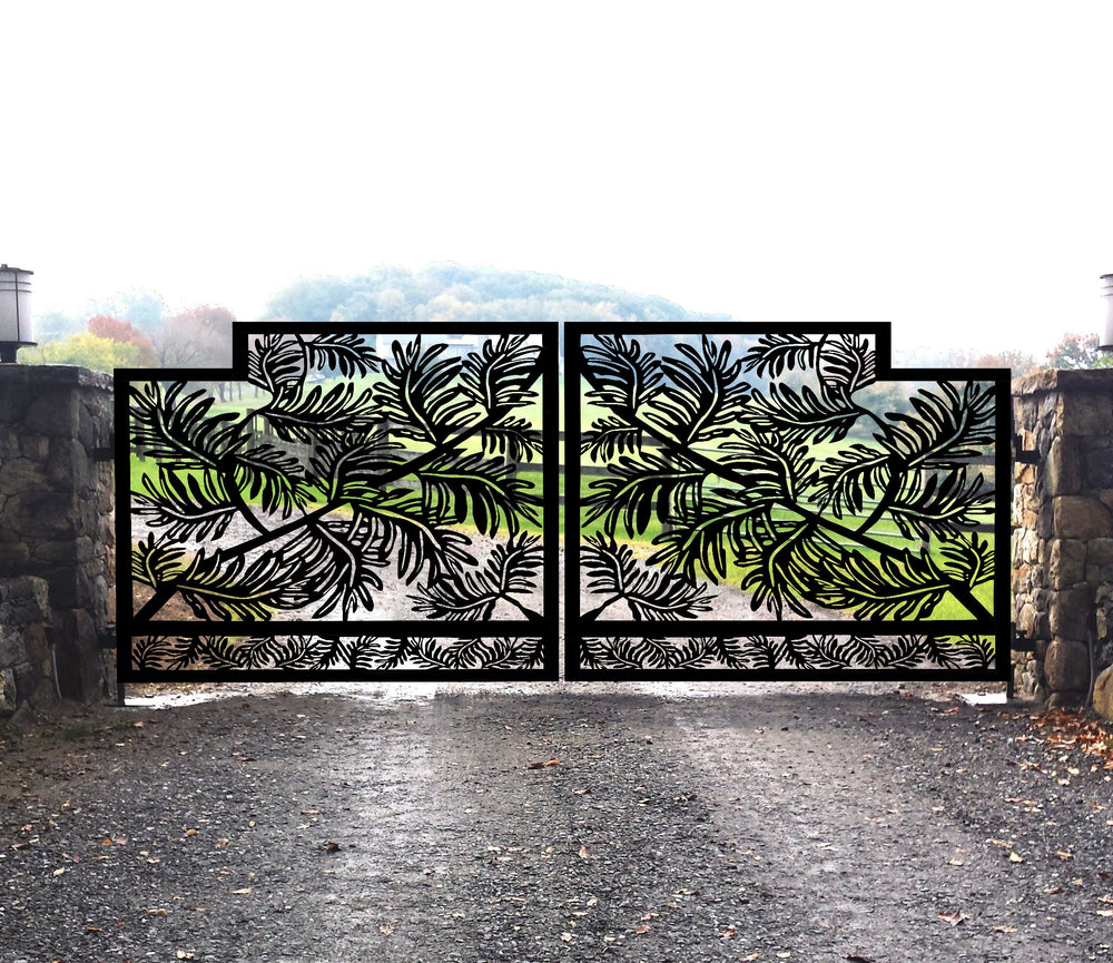 3D Laser Cut Metal Driveway Gate | Custom Fabricated Heavy Duty Entrance Gate| Made in Canada – Model #495-Taimco