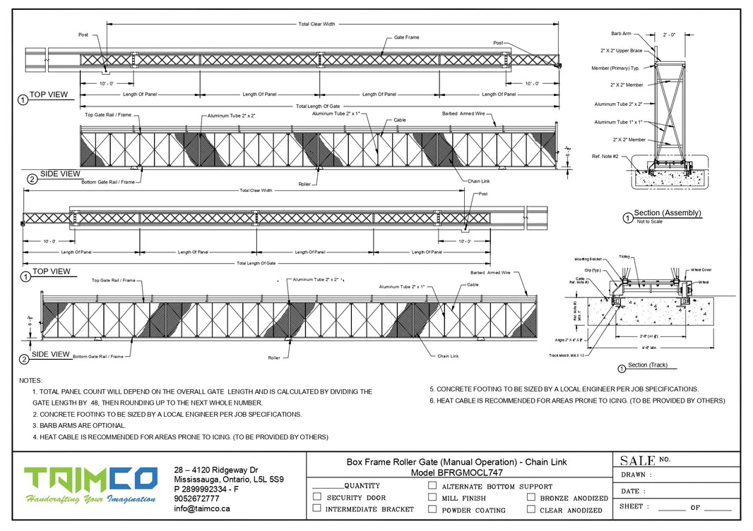 Box Frame Roller Gate (Manual Operation) - Chain Link Model BFRGMOCL747