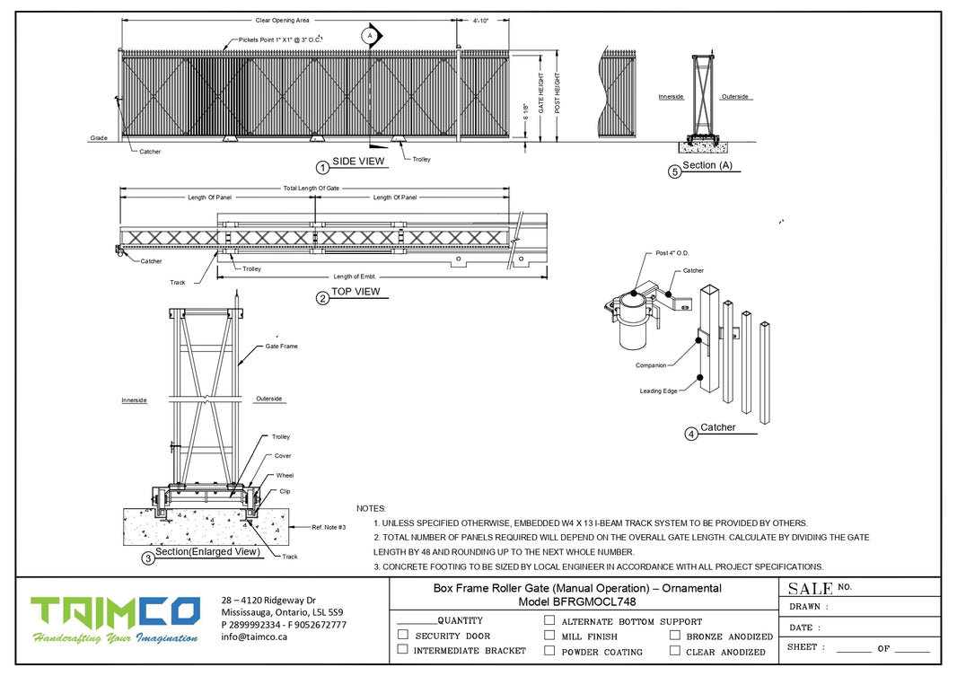 Box Frame Roller Gate (Manual Operation) - Ornamental  Model BFRGMOO748