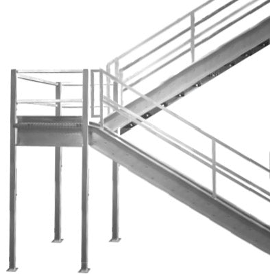 Aluminum Stair Landings 180 Degree Switch Back Turn Design Model AL1532