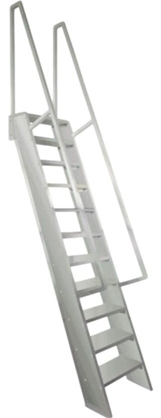 Aluminum Flush Top Tread Ship Ladder 60 Deg Steep Incline Model SL1537