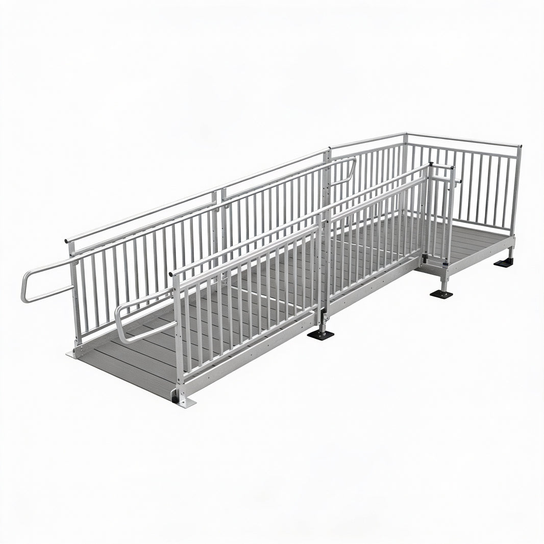 Aluminum Pathway Ramp with Guard Rail Model ALRWGR