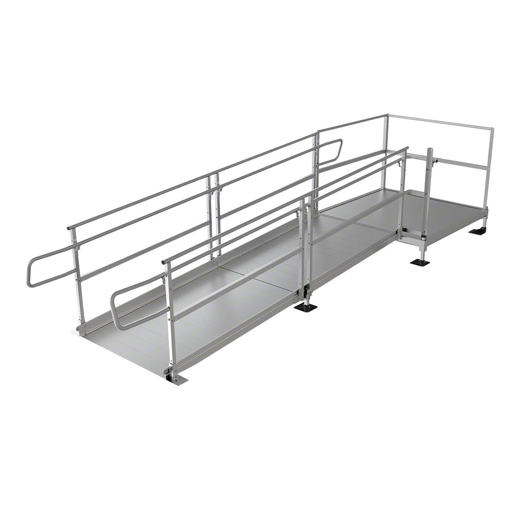 Aluminum Pathway Ramp with Hand Rail Model ALRWHR