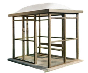 Dome Top Roof Bus Stop Shelter One Open With Benche Model DTBSOF1OP