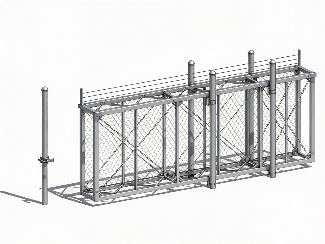 Box Frame Top Cantilever Slide Aluminum Gate - Chain Link Model BFCSGCL727