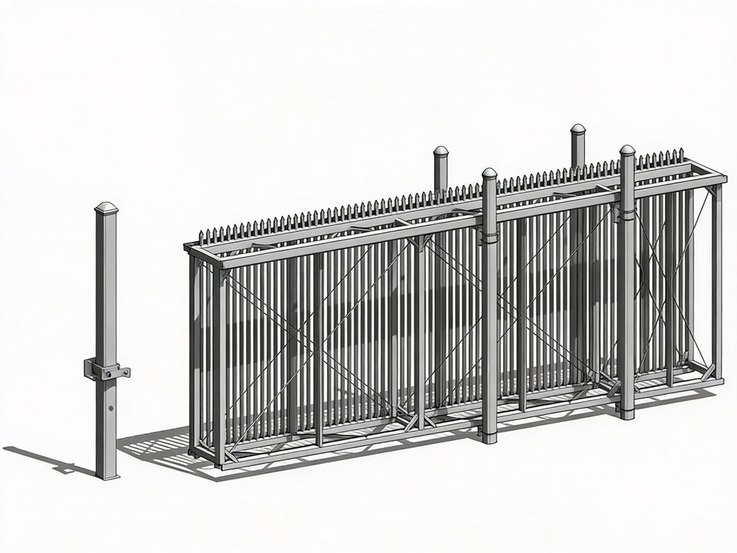 Ornament Box Frame Top Cantilever Slide Aluminum Gate Model BFCSGO728