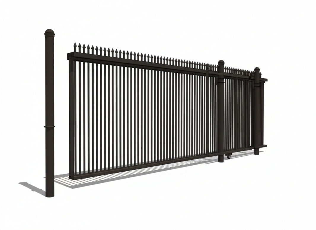 Heavy Duty Top Cantilever Slide Aluminum Gate - Ornamental Pickett - Model BFCSGCLHD730