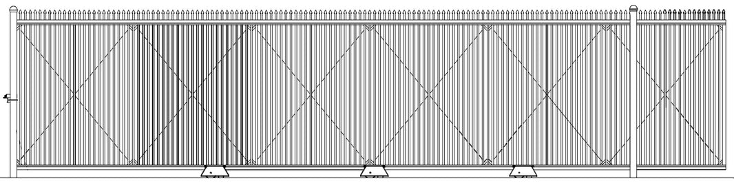 Box Frame Roller Gate (Manual Operation) - Ornamental Model BFRGMOCL748