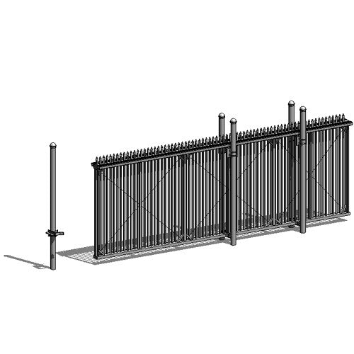 Structural Cantilever Slide Gate - Ornamental Pickett - Model BSCSGO732
