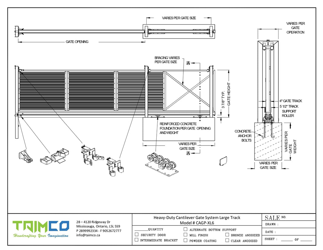 Heavy-Duty Cantilever Gate System X-Large Track Model # CAGP-XL6