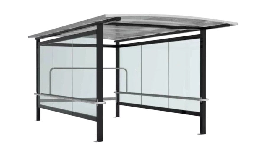 Structural beam and support detail of TAIMCO metal shopping cart shelter showcasing commercial‑grade fabrication.