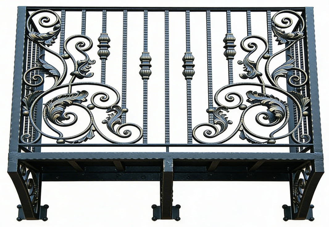 Eros Wrought Iron Balcony Railing Design - Railing Balcony Panels - Simple Style Rail - Made in Canada - Model # DRP980