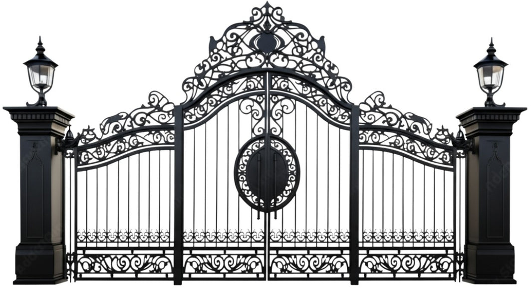Luxury Wrought Iron Driveway Gate Ornate Scrollwork Estate Entry Gate - Model # DWG056