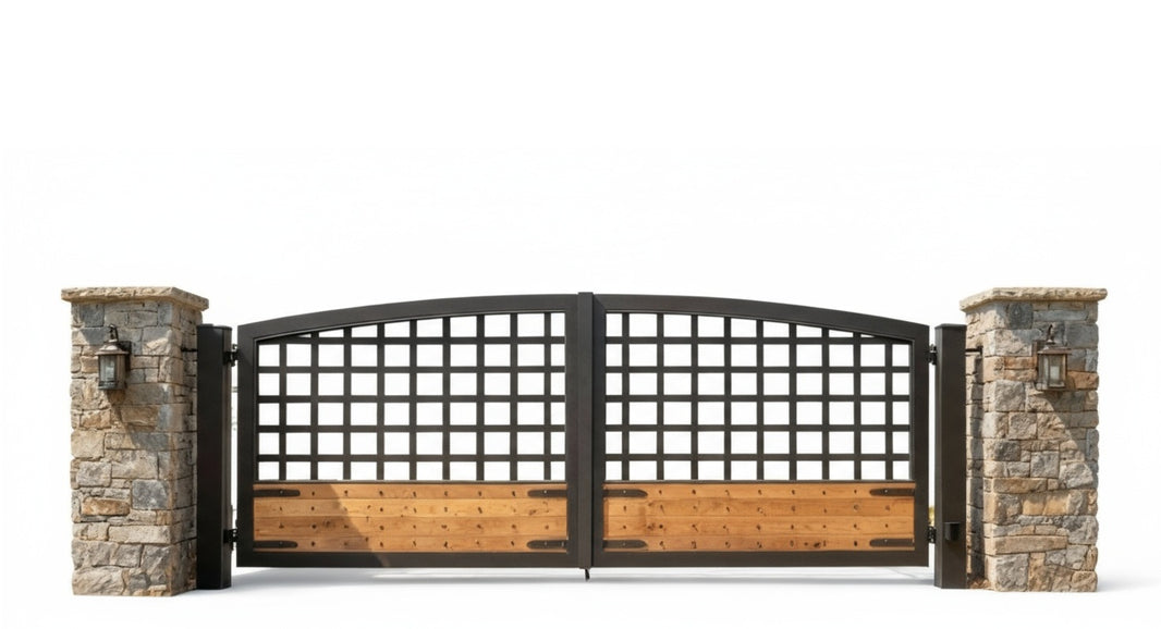 Gridline Elite modern Unique Square Box Design Driveway Gate – Model # DWG057