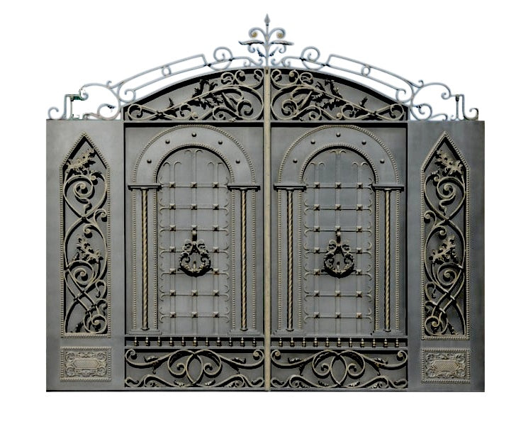 Crested Legacy – Ornate Wrought Iron Estate Driveway Gate Model # DWG077