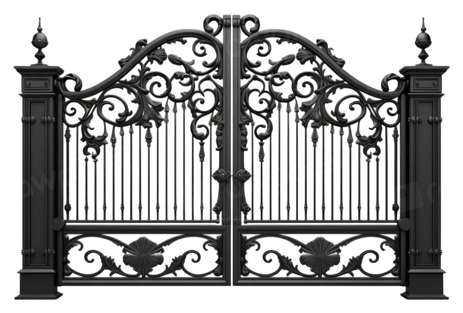 Imperial Bloom – Wrought Iron Estate Driveway Gate Model # DWG105