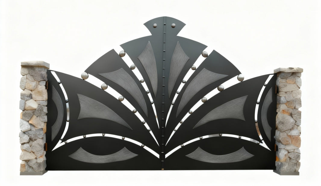 Stylish Laser Cut Entry Gate | Custom Fabrication Metal Driveway Gate | Made in Canada – Model # DWG113