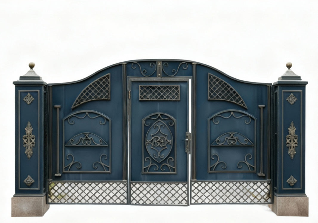 Baroncrest Signature – Emblematic Wrought Iron Gate with Gold Accents Model # DWG161