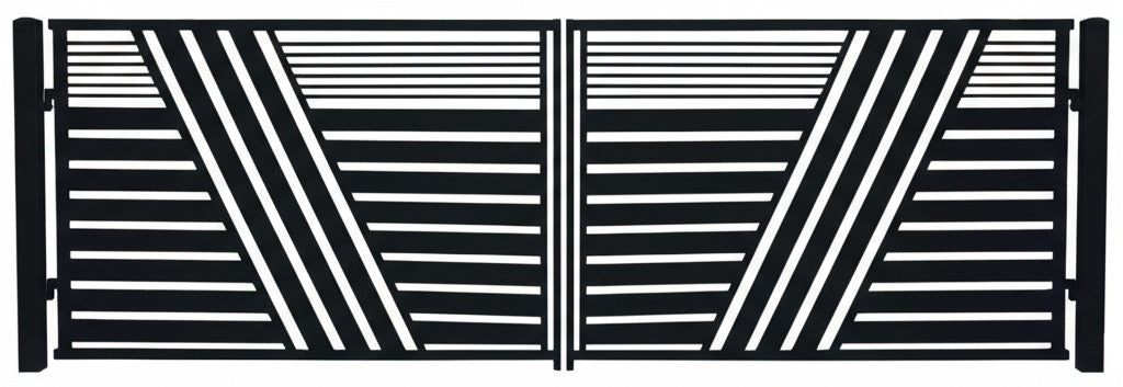 Stratos Vector – Modern Metal Gate with Diagonal Slat Geometry Model # DWG165