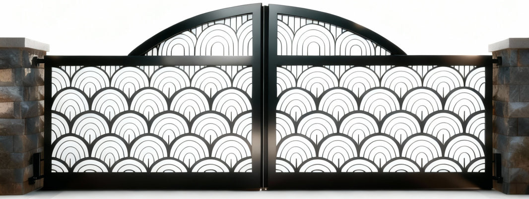 Arch-wave Pavilion – Decorative Metal Gate with Overlapping Arch Motif Model # 168