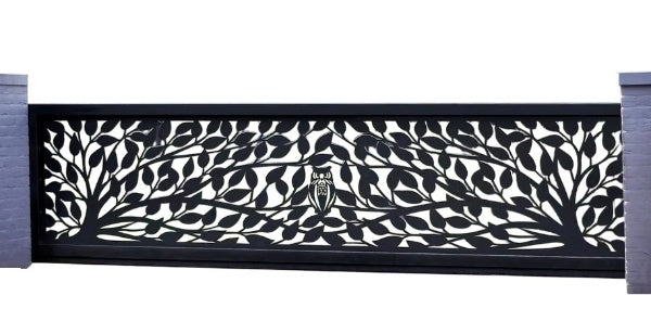 Silent Sentinel – Plasma-Cut Steel Driveway Gate Model # DWG199