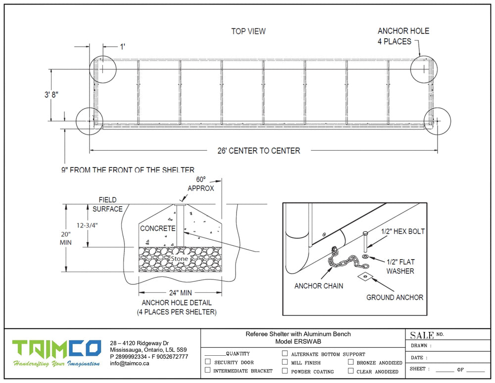 Technical drawing of a shelving system with dimensions and details