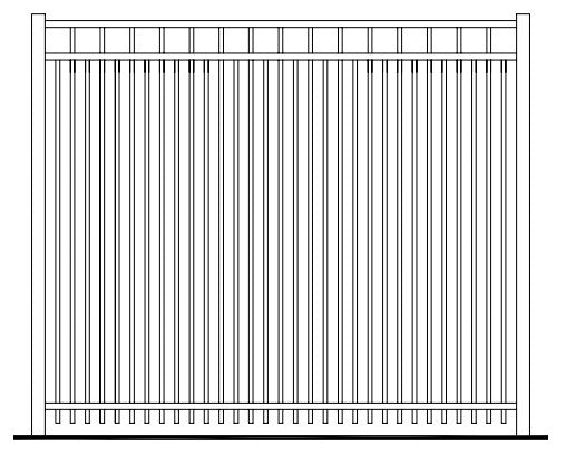 Aluminum Finials Fence Panel - Model # FP92888