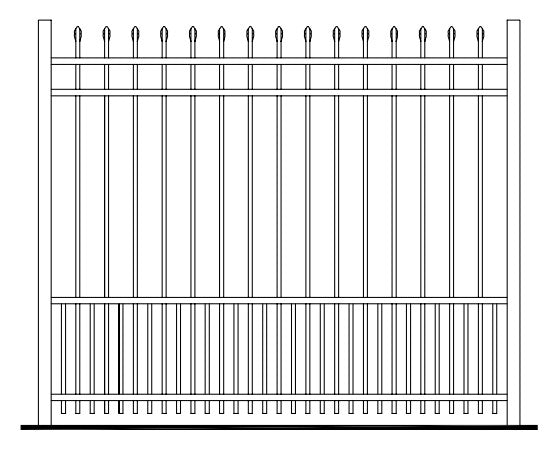 Aluminum Finials Fence Panel - Model # FP9488