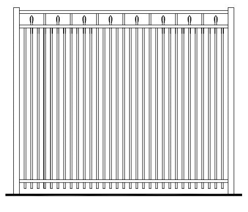 Aluminum Finials Fence Panel - Model # FP9522