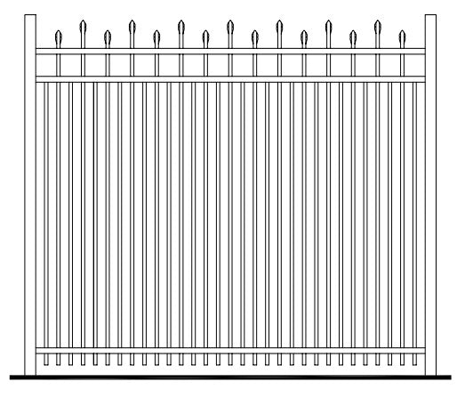 Aluminum Finials Fence Panel - Model # FP9599