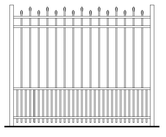 Aluminum Finials Fence Panel - Model # FP95999