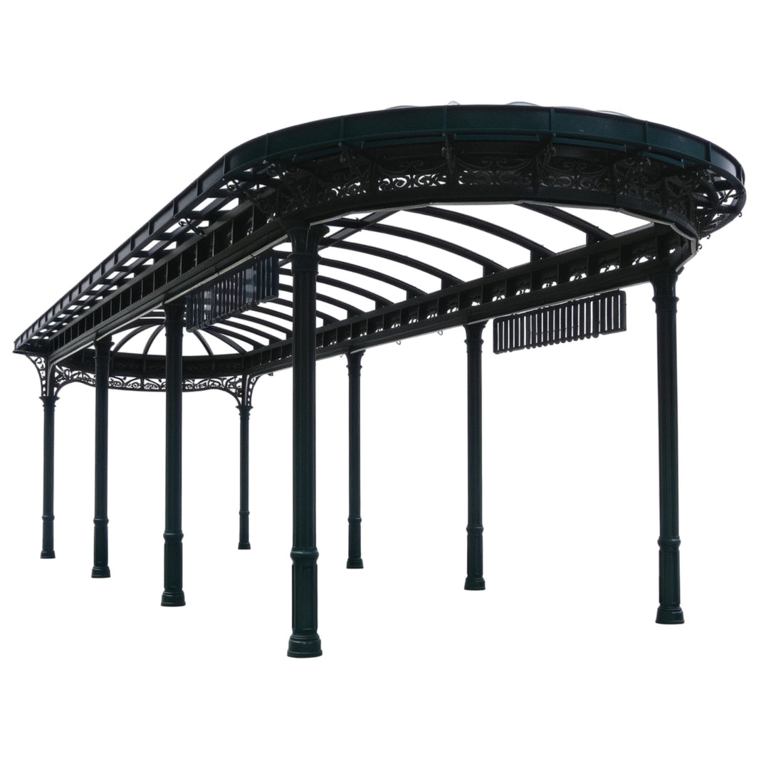 Round Gothic‑Style Ornamental Steel Dome Pergola with Decorative Column | Model FS110