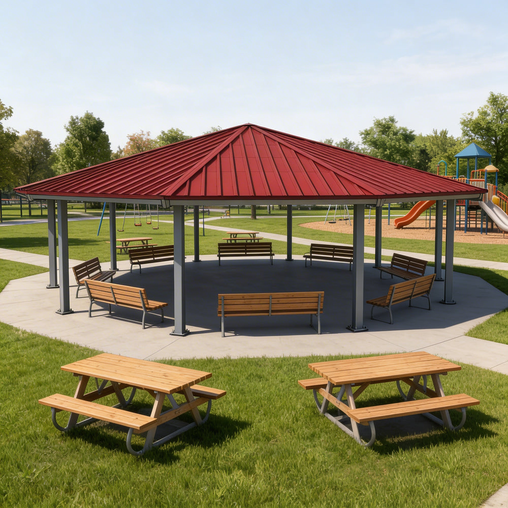 Detail shot of steel column base plates and structural connections