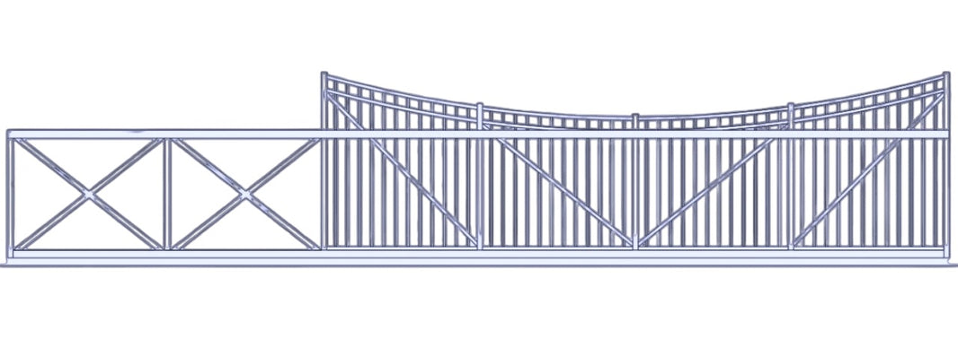 Cantilever Commercial Ascot Gate - Ornament Pickett - Model GTC240CA733