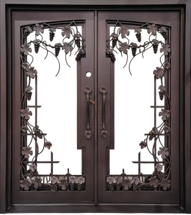 Grape Tree Design Iron Door | Square Top With kickplate | Model # IWD 1042