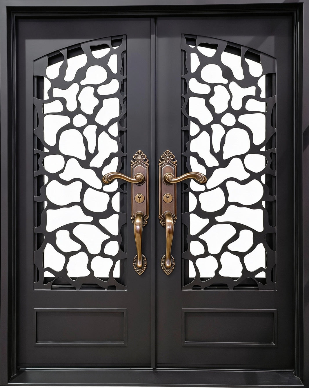 Laser Cut Wrought Iron Door – Square Top with Kickplate Model IWD1043