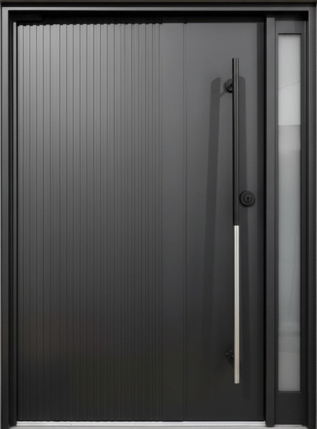 Embossed Solid Steel Pivot design Door with Textured Groove Design Square Top Model # IWD1090