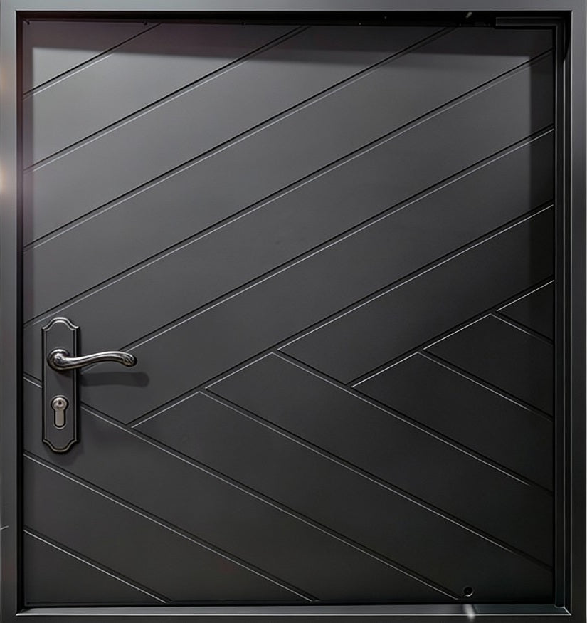 Diagonal Pattern Minimalist Pivot design Door Square Top Model # IWD1096