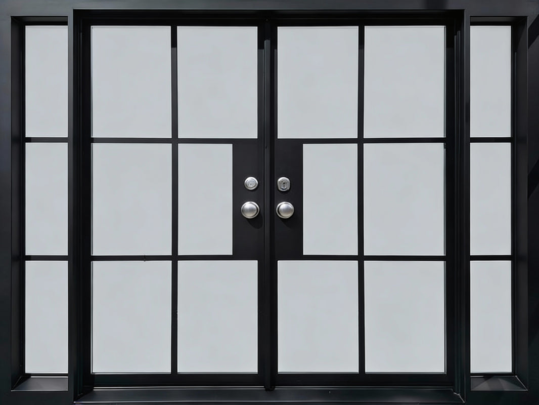 French iron door Design Square Top With kickplate Model # IWD1118