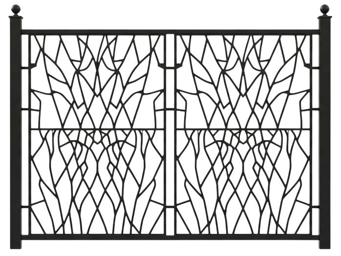Abstract Branchwork Pattern Plasma‑Cut Steel Fence Panel | Modern Decorative Metal Privacy Screen Model # LFP1021