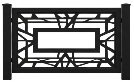 Geometric Fragmented Linework Plasma‑Cut Steel Fence Panel | Modern Decorative Metal Privacy Screen Model # LFP1022