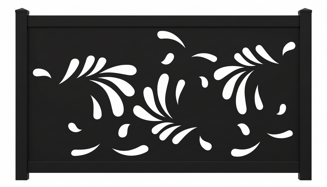 Swirling Floral Petal Plasma‑Cut Steel Fence Panel | Elegant Decorative Metal Privacy Screen Model # LFP968