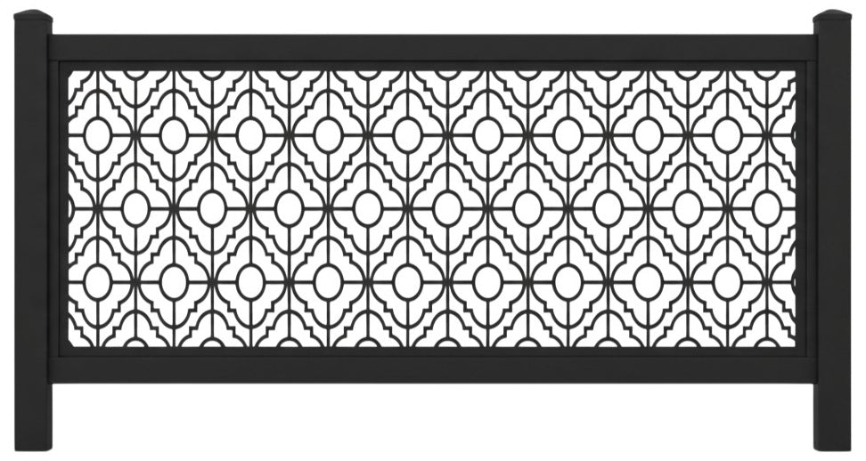 Geometric Lattice Pattern Plasma‑Cut Steel Fence Panel | Decorative Modern Metal Privacy Screen Model # LFP972