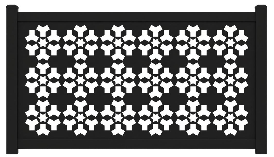 Geometric Star Y‑Pattern Plasma‑Cut Steel Fence Panel | Decorative Modern Metal Privacy Screen Model # LFP991