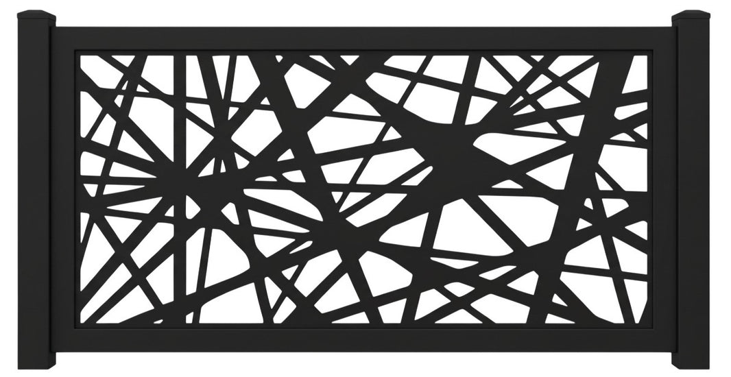 Abstract Geometric Web Pattern Plasma‑Cut Steel Fence Panel | Modern Decorative Metal Privacy Screen Model # LFP994