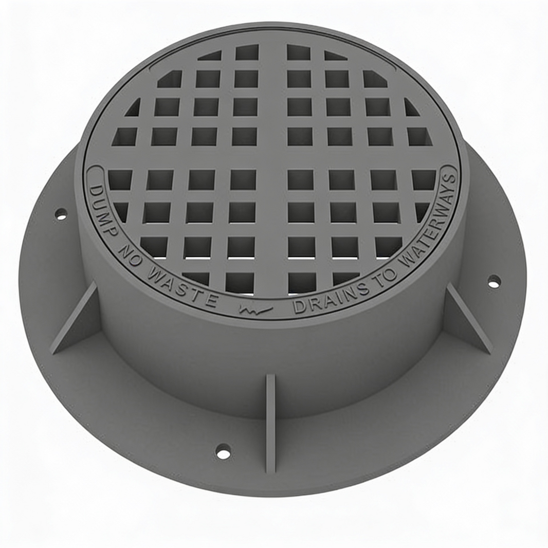 Round Manhole Grate and Frame Gray Iron Model # MH156