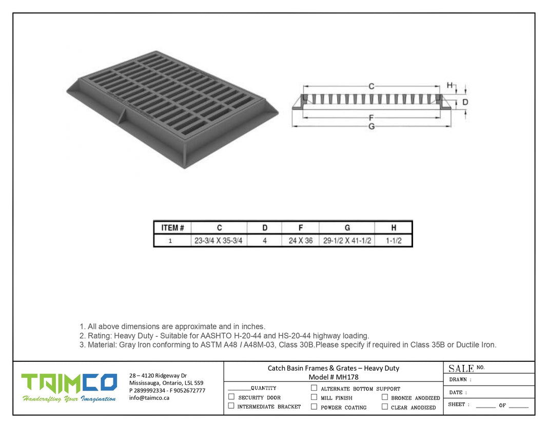 Catch Basin Square Manhole Cover and Frame Gray Iron Model # MH178